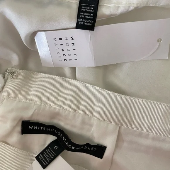 WHBM size 6 white fringe 2 piece skirt top set - Picture 11 of 14